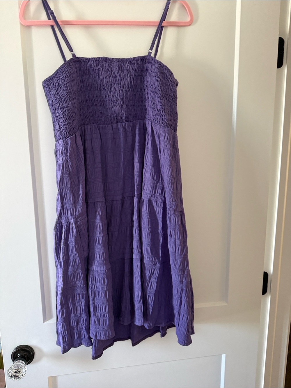 Purple Smocked Sundress with Spaghetti Straps